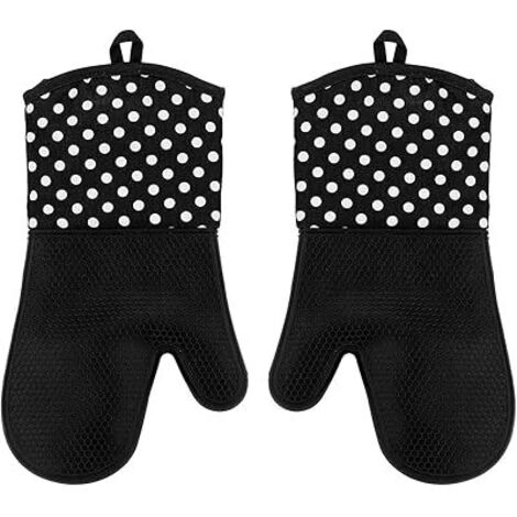 (Schwarzer) Hitzebeständiger Handschuh - Silikon-Küchenhandschuh, rutschfest.