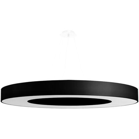 Schwarzer Kronleuchter SATURNO SLIM 90