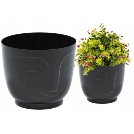 Schwarzer Kunststoff-Blumentopf Atena 14x12,5 cm