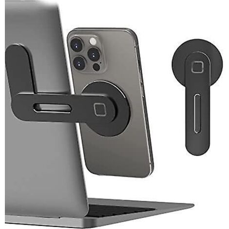 Schwarzer magnetischer Laptopständer, verstellbarer Seitenständer für den Handybildschirm für iPhone 14 Plus/ iPhone 13 Pro Max/ iPhone 12, D