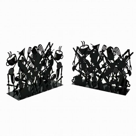 Schwarzer Metall-Besteckhalter 1-2, 35x12x26 cm