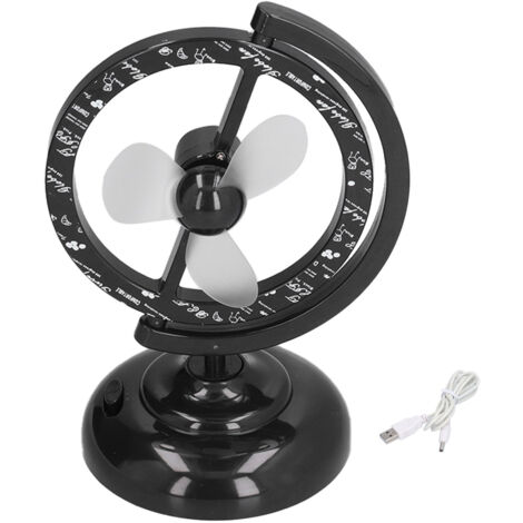 Schwarzer Mini-USB-Ventilator mit 90°-Drehung – Leistungsstarker Tischventilator für Zuhause und Büro