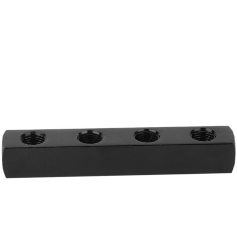 Schwarzer pneumatischer Verteilerblock mit 4 Ausgängen aus Edelstahl SUS304 für pneumatische Systeme