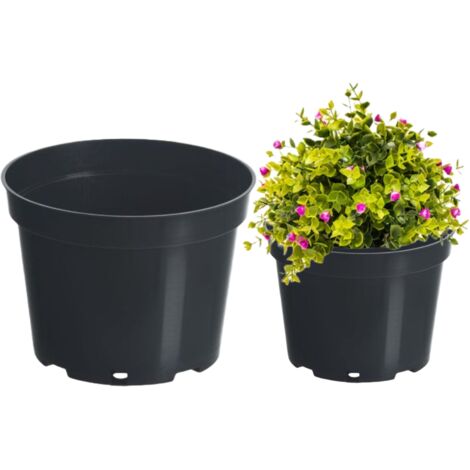 Schwarzer Produktionstopf aus Kunststoff 7,5 l 25 cm