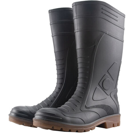 Schwarzer PVC-Sicherheitsstiefel Größe: 44