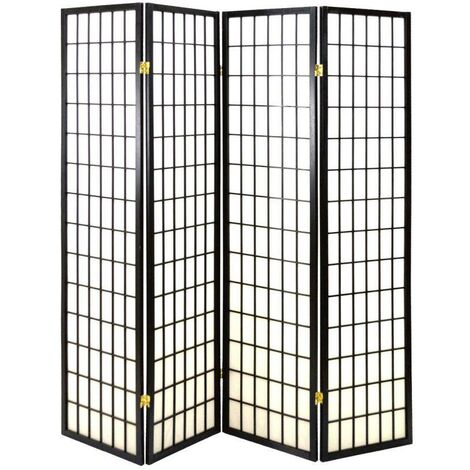 Schwarzer Reispapier-Windschutz cm 180 x 180