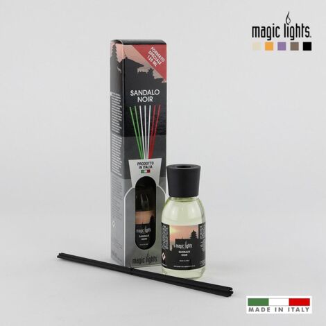 Schwarzer Sandelholz-Mikado-Aroma-Diffusor, 125 ml, magische Lichter
