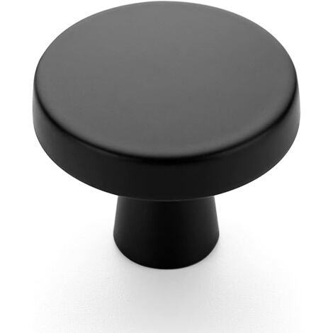 Schwarzer Schubladengriff, 3,2 x 3,2 x 2,5 cm, 1 Stück massiver runder Knauf für Küchenmöbel, Schubladengriff für Schminktische.