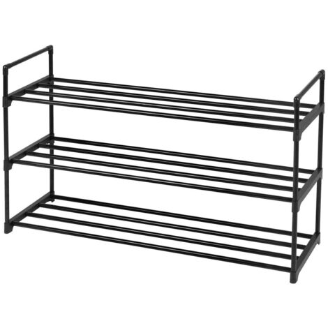 Schwarzer schuhregalschrank mit 3 regalen