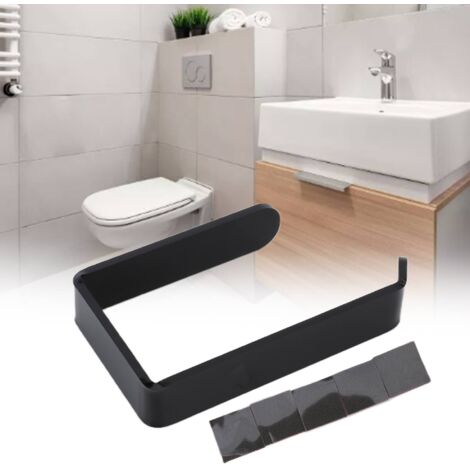 Schwarzer, selbstklebender Toilettenpapierhalter zur Wandmontage – Papierhalter für Küche und Badezimmer