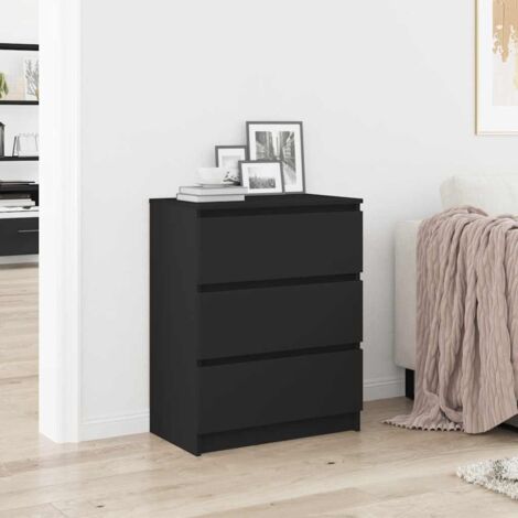 Schwarzer Sideboard 60x35x76 cm aus Ingenieurholz