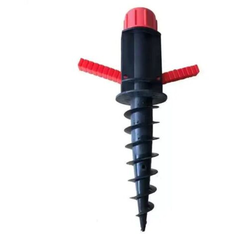 Schwarzer Sockel, Sonnenschirmhalterung, Schraubbefestigung, Bodenhülse, Durchmesser 19–32 mm, Camping, Strand, Rot