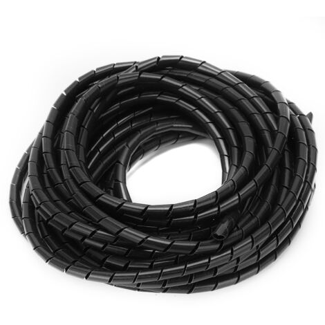 Schwarzer Spiralkabelschutzschlauch – 10 Meter, 8 mm Durchmesser