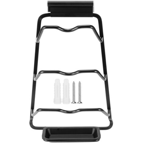 Schwarzer Wandhalter für Deckel und Schneidebretter - Küchenorganizer mit Aluminiumtablett (Typ S, platzsparend)