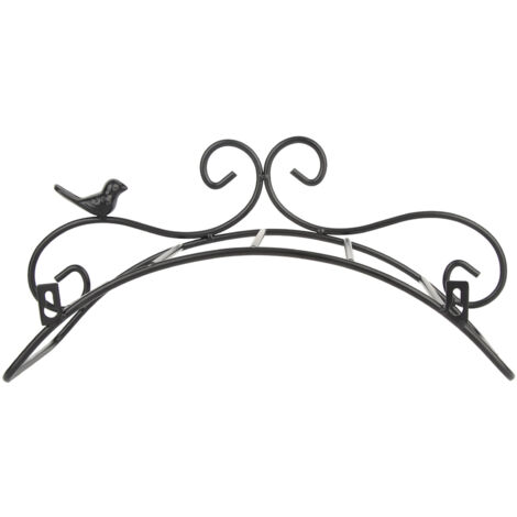 Schwarzer, wandmontierter Gartenschlauchhalter im Antik-Stil, multifunktional mit vogelförmiger Halterung zur Schlauchaufbewahrung
