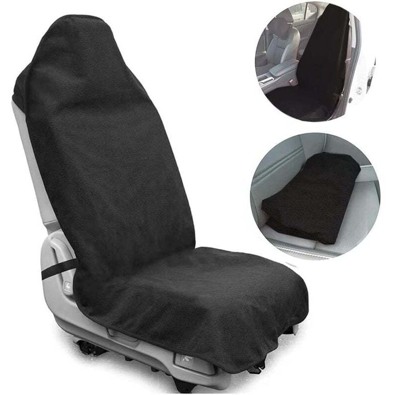 Image of Schwarzer wasserdichter Autositzbezug, atmungsaktives, schweißfestes, schützendes Frottee