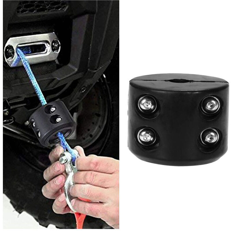 Image of ZVD - Schwarzer Windenhakenstopper aus Gummi – Kabelschutz, Griffpolster