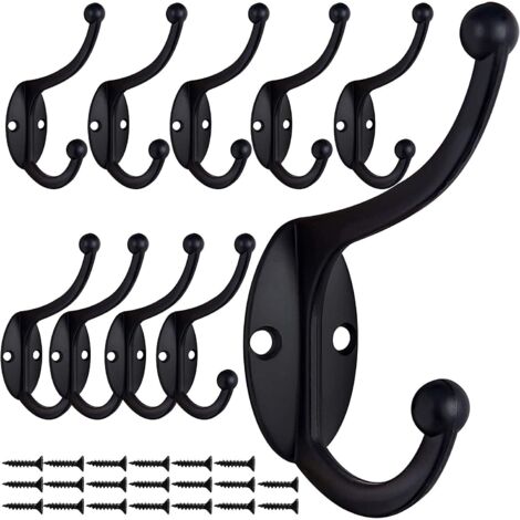 Schwarzes 10er-Set Vintage-Haken, Wandhalterung, Vintage-Metallhaken