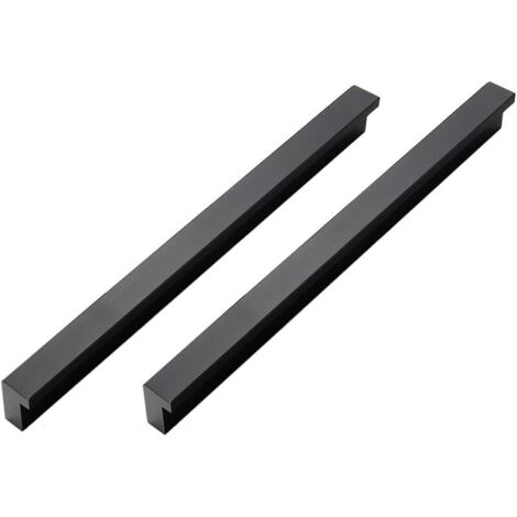 Schwarzes 2er-Pack Schrankgriffe aus Aluminiumlegierung, lange Möbelgriffe