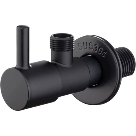 FPLUS Schwarzes 3/8-Eckventil mit Keramikverschluss M22025B-3/8