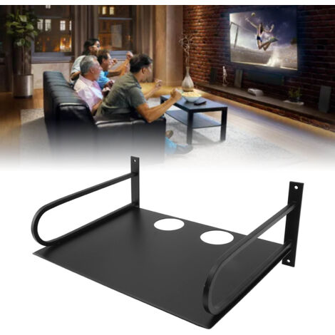 Schwarzes Aluminium-Wandregal für Projektor – Stabiles Wandregal für TV-Box, Router und DVD-Player