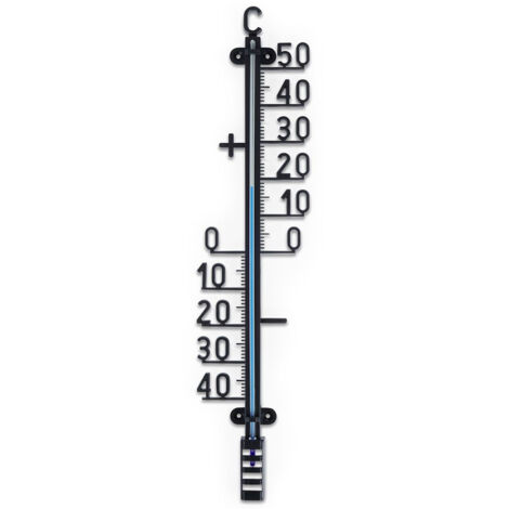 Schwarzes Außenthermometer 41 cm