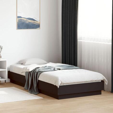 Schwarzes Bettgestell 100x200 cm aus Spanplatte