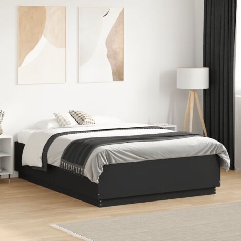 Schwarzes Bettgestell 120x190 cm aus Spanplatte
