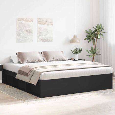 Schwarzes Bettgestell 180x200 cm Super King