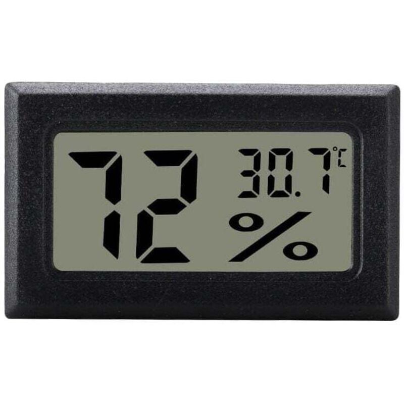 Image of XVX - Schwarzes digitales Hygrometer zur Raumklimakontrolle, Mini, lcd