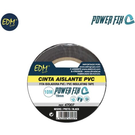 Schwarzes EDM-Isolierband in „Supra“-Qualität, 10 m x 19 mm (Blister 1 Einheit)