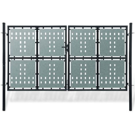 Schwarzes Einzeltor für Zäune 300 x 150 cm