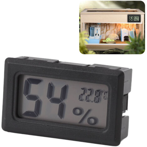 Schwarzes, hochauflösendes digitales Einbau-Thermometer/Hygrometer mit LCD-Display für Zigarrenkisten/Reisen/Fahrzeuge (ABS)
