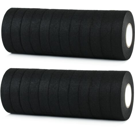 Schwarzes Isolierband für Elektrokabel, 19 mm x 15 m, 24 Stück, hitzebeständiges Kabelband für Autos, selbstklebendes Kabelbaumband