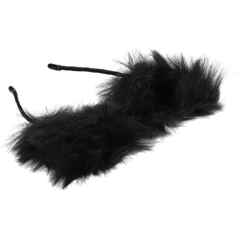 Schwarzes Katzenohren-Haarband mit Kunstfell – Kostüm-, Cosplay- und Partyaccessoire für Damen