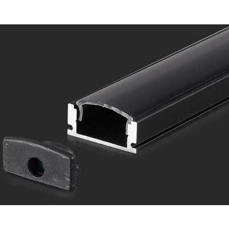 V-TAC Schwarzes lineares Aluminiumprofil für LED-Streifen 2000 x 17,4 x 7mm