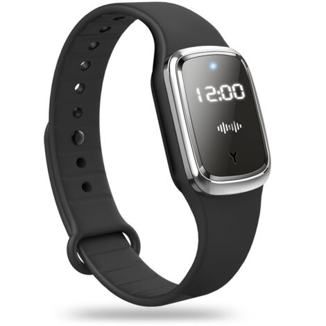 Schwarzes Mückenschutz-Armband, über USB wiederaufladbare, wasserdichte Ultraschall-Mückenschutz-Uhr für drinnen und draußen, Erwachsene und Kinder