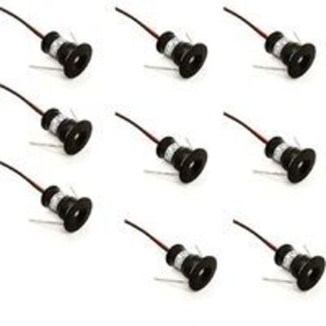schwarzes Set mit 9 Mini-LED-Strahlern 12 V 1 W in der Decke eingelassen für Küche, Treppenhaus, Schrank, Flur, DIY-Beleuchtung, Warmweiß, Kaltweiß, Fenster, Kleiderschrank, kleine Decke, IP65, 3000 K