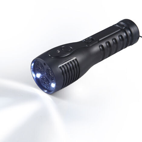 Schwarzes tragbares Ultraschall-Hundeabwehrmittel mit LED-Anti-Bell-Stopper, wiederaufladbar und sicher für Hunde.