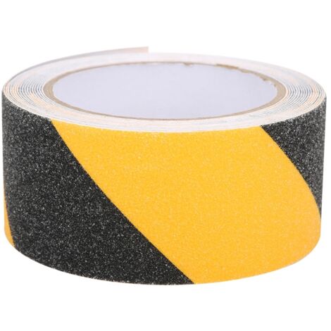 Schwarzes und gelbes PVC-Antirutschband für Böden, wasserdicht, sicher, 50 mm x 5 m