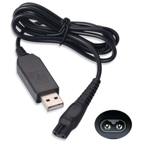 Schwarzes USB-Ladekabel für Philips OneBlade QP2630 Rasierer und Trimmer