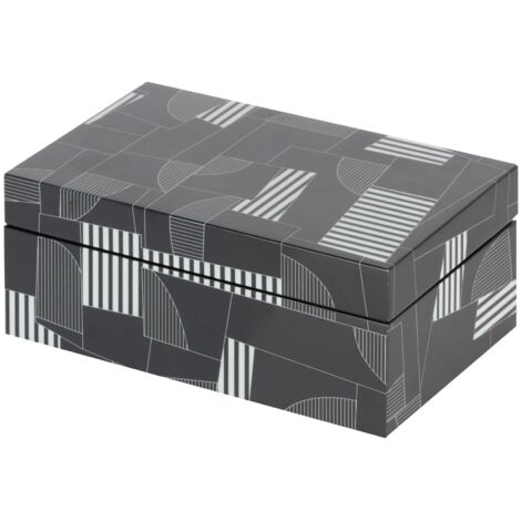 Schwarzgraue MDF-Box 20X12X8 Cm