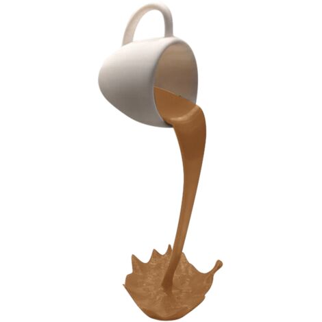 Schwebende Kaffeetassen-Skulptur zur Bürodekoration
