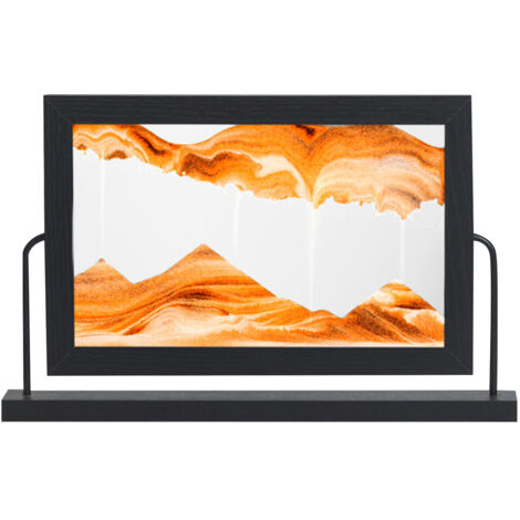 Schwebende Sanddekoration - Sensorische Sandmalerei - Holz, Glas (35x29x22cm)