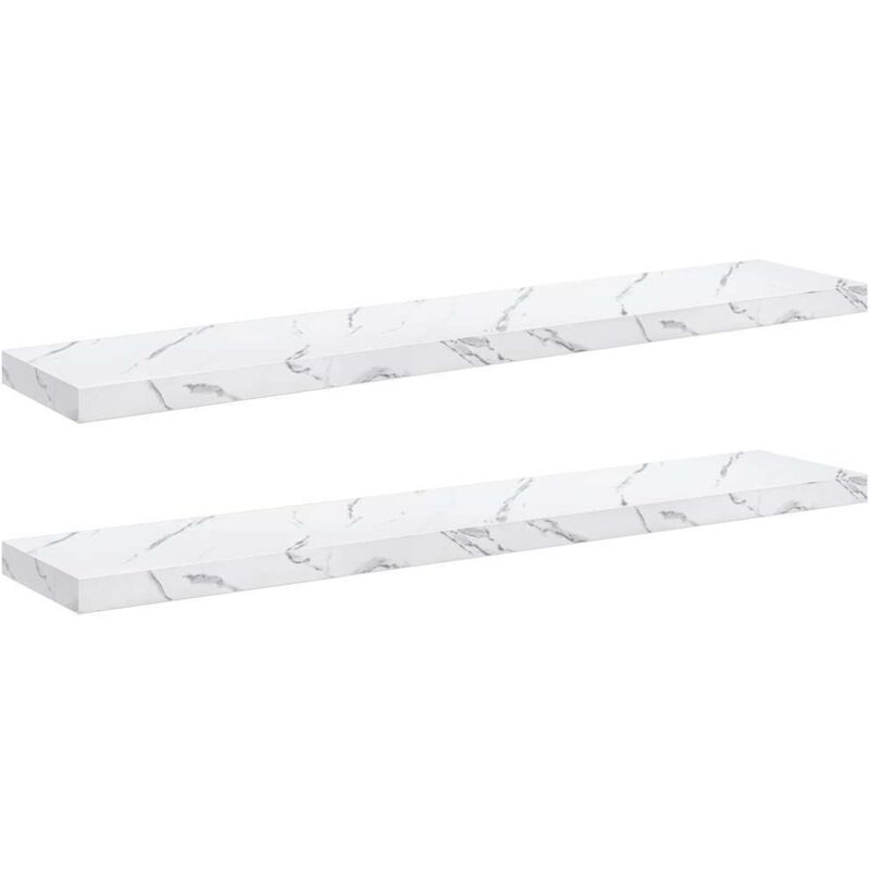 Wandregal 2 Pcs Weiß Marmor 120 X 23, 5 X 4 Cm Holzwerkstoff Vidaxl