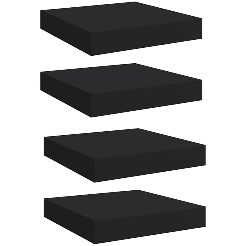 Vidaxl Wandregale 4 Stück Schwarz 23x23, 5x3, 8 Cm Mdf