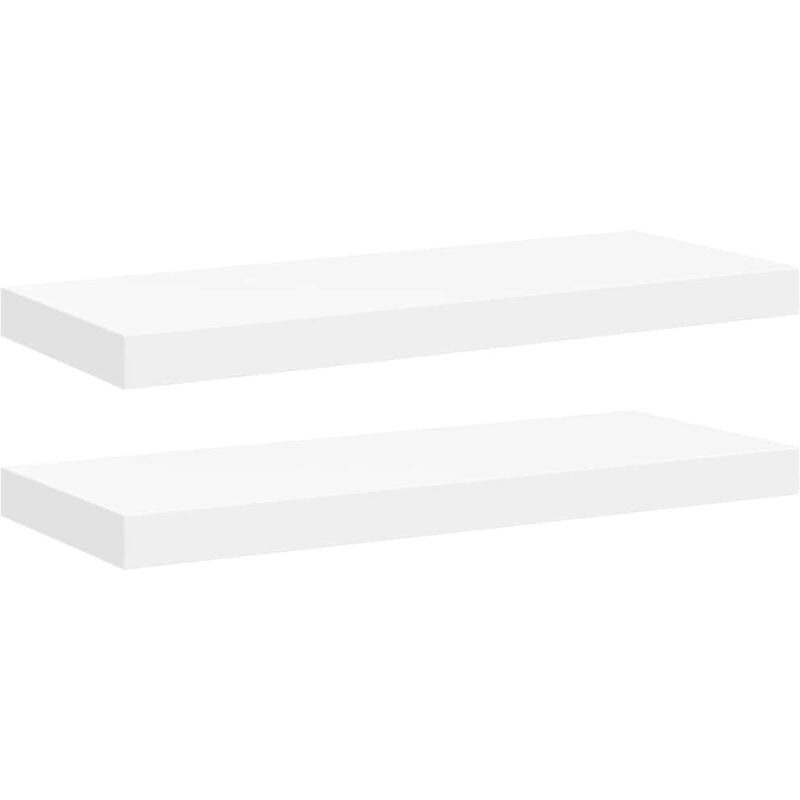 Vidaxl Wandregale Schwimmend 2 Stk. Weiß 60x23, 5x3, 8 Cm Mdf