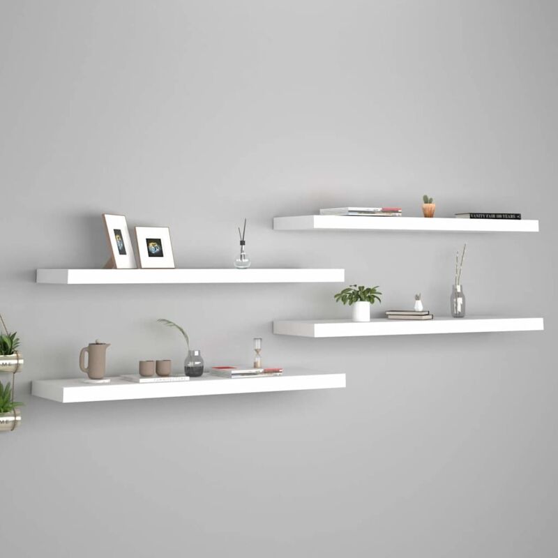 Schweberegale 4 Stk. Weiß 90x23, 5x3, 8 Cm Mdf - Vidaxl