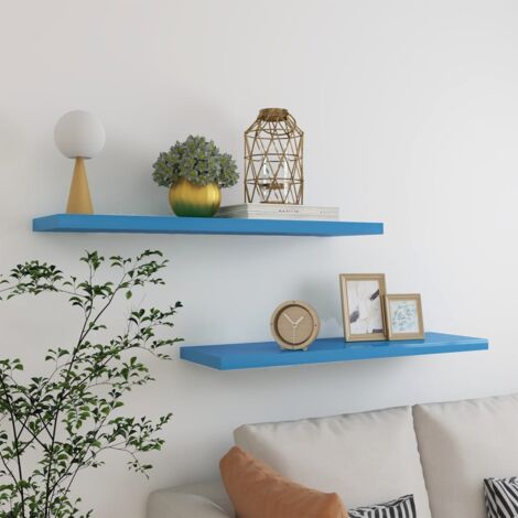 Schweberegale 2 Stk. Blau 100x23,5x3,8 cm MDF