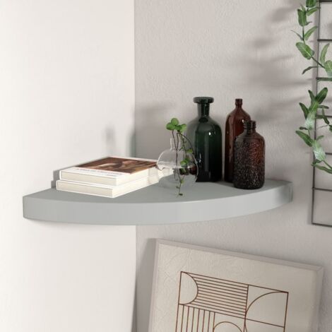 Schweberegalecke grau 35x35x3,8 cm MDF
